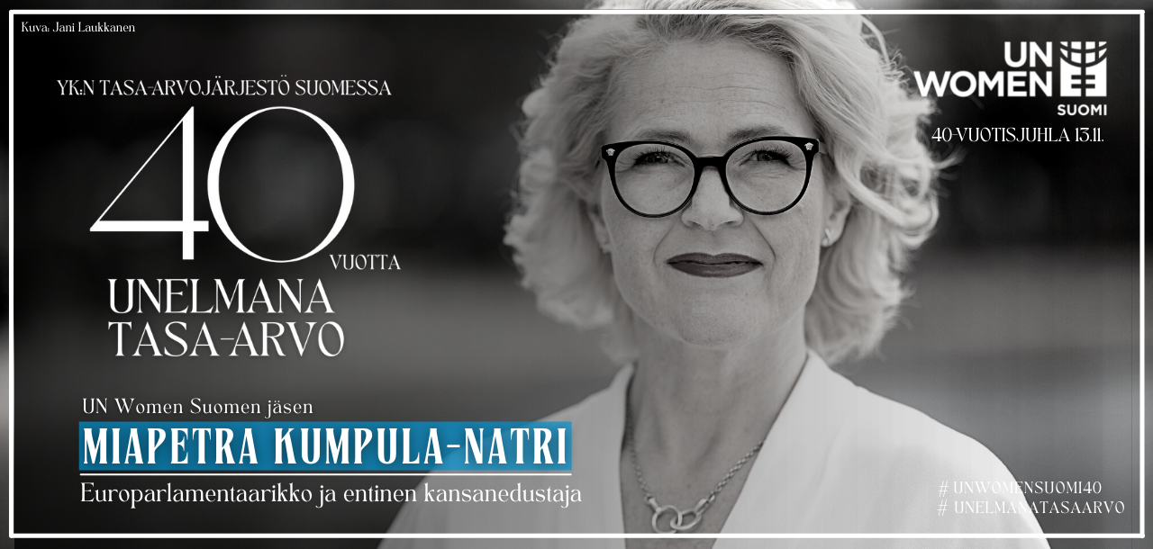 Haastattelu: Unelmana tasa-arvo – UN Women Suomen jäsen Miapetra Kumpula-Natri kokee, että naisten aliedustuksesta teknologian kehittämisessä pitäisi puhua enemmän