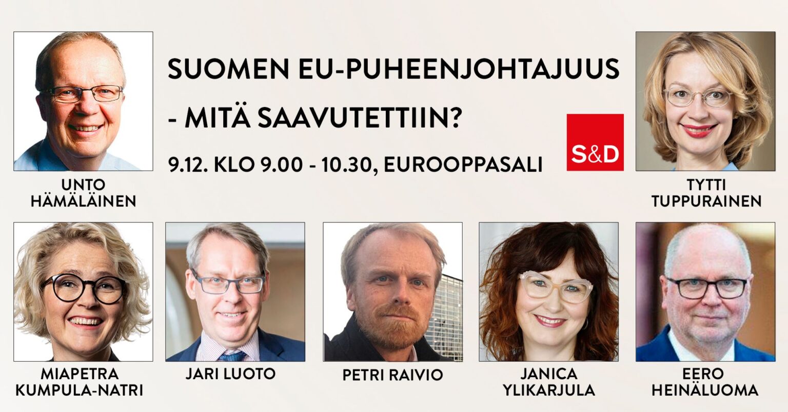 Aamiaisseminaari Helsingissä 9.12.: Suomen EU-puheenjohtajakausi – mitä saavutettiin?