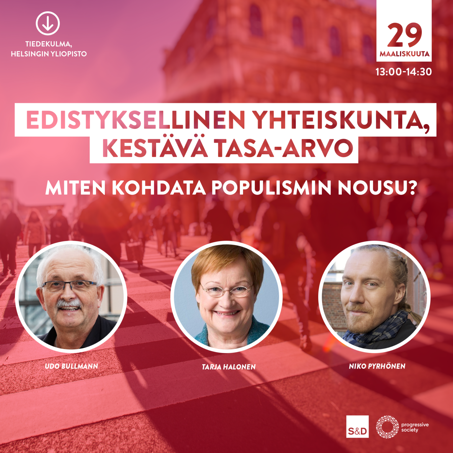 ”Olen iloinen saadessamme Udo Bullmannin, yhden Euroopan parlamentin ykkösjohtajista, vierailulle Suomeen”